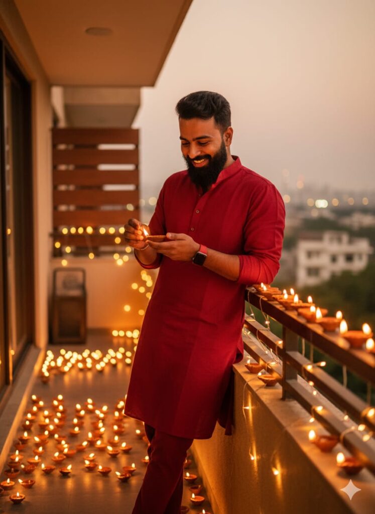 Google Gemini Diwali Ai Photo Editing Prompt 2025 - Retro Boys Diwali Photo Editing
