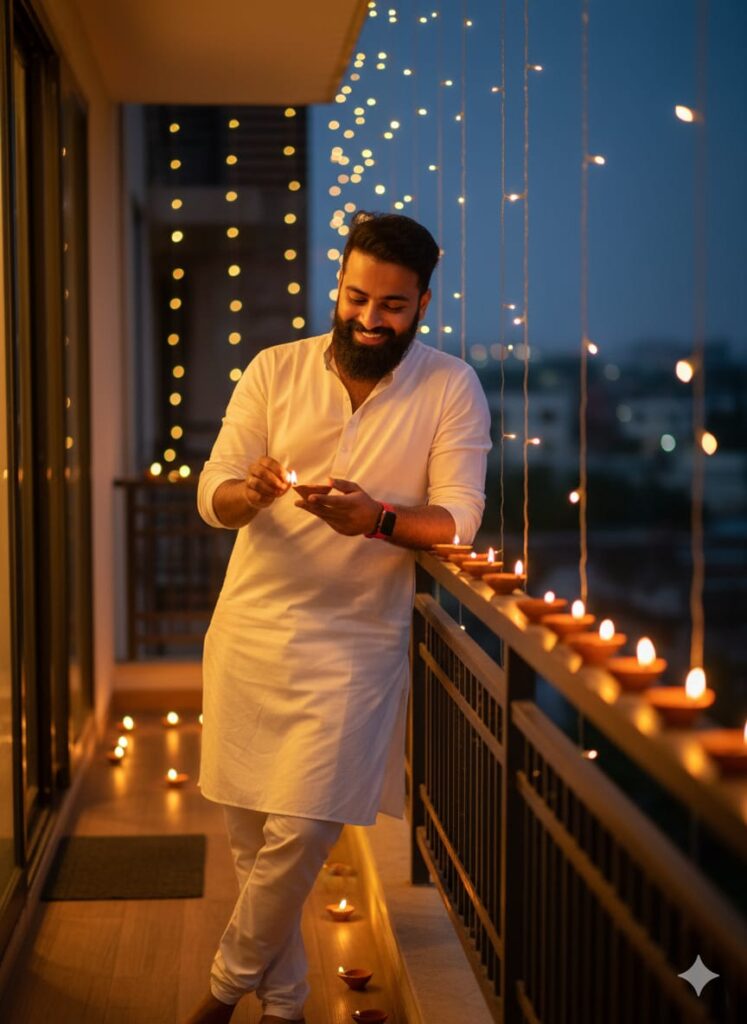 Google Gemini Diwali Ai Photo Editing Prompt 2025 - Retro Boys Diwali Photo Editing