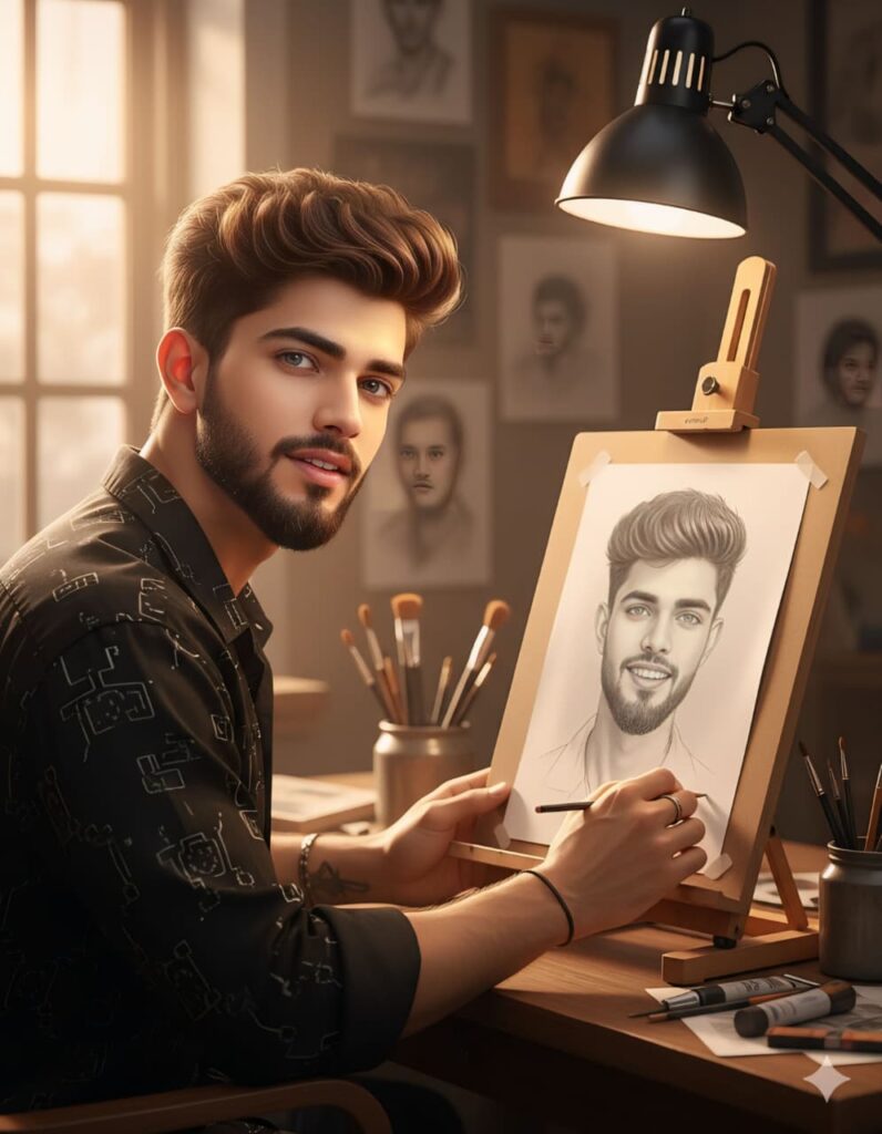 Google Gemini Man Painting A Picture - Ai Prompts