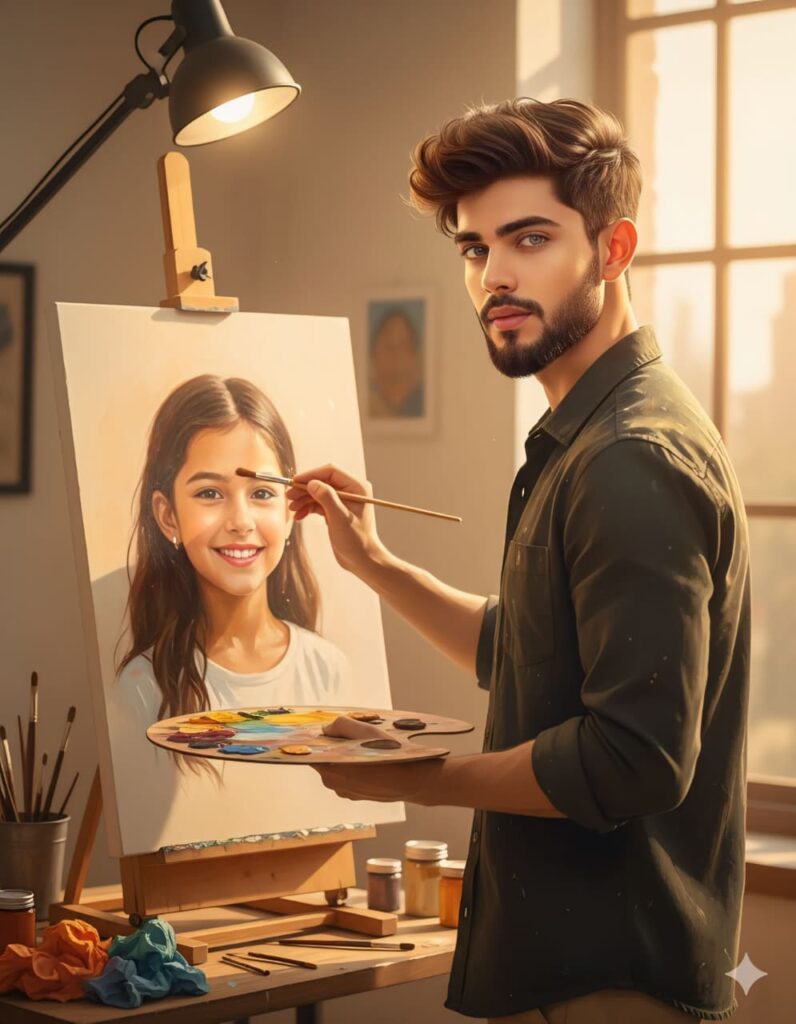 Google Gemini Man Painting A Picture - Ai Prompts