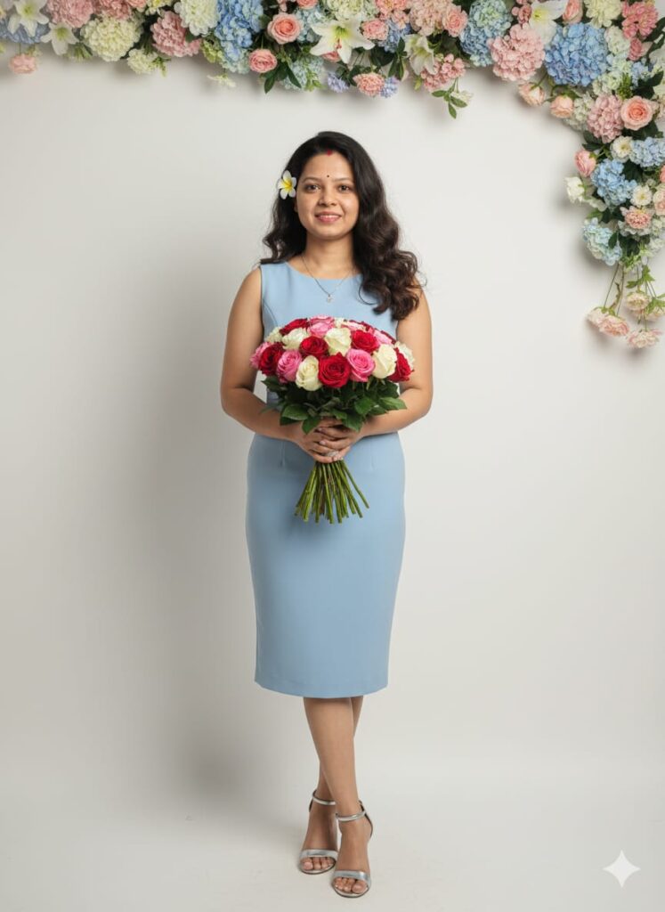 Google Gemini Retro Indian Girls Bouquet Ai Photo Editing Prompts With 100% Real Face