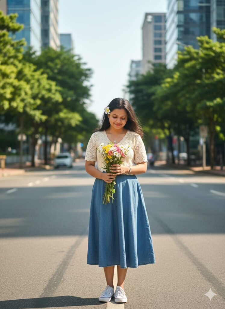 Google Gemini Retro Indian Girls Bouquet Ai Photo Editing Prompts With 100% Real Face