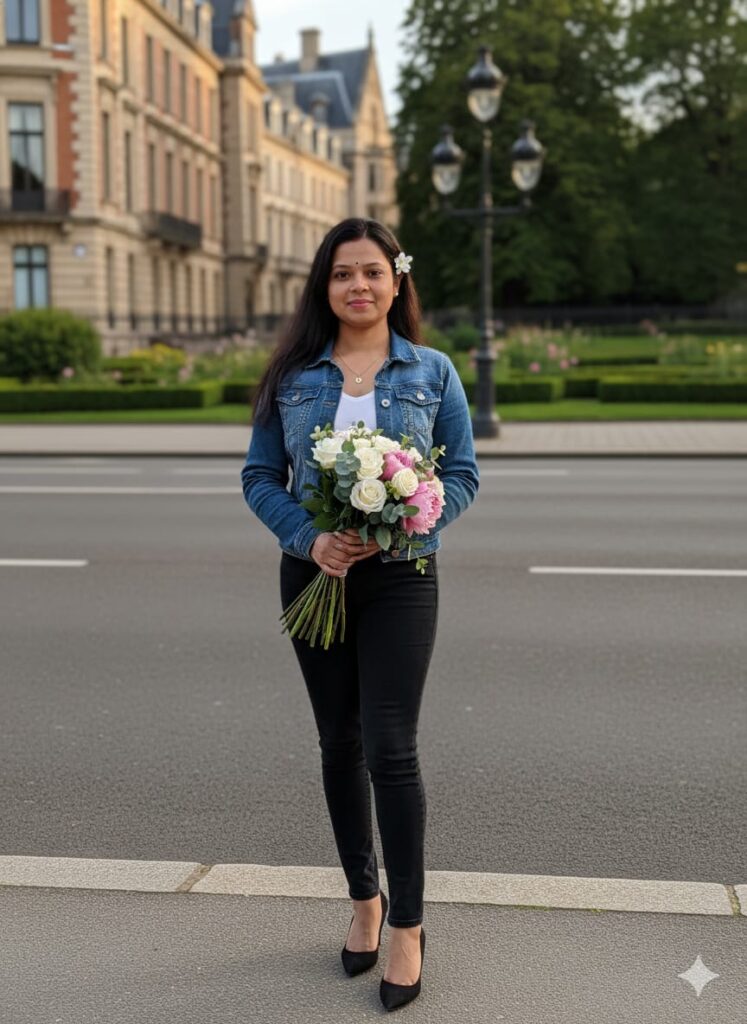 Google Gemini Retro Indian Girls Bouquet Ai Photo Editing Prompts With 100% Real Face