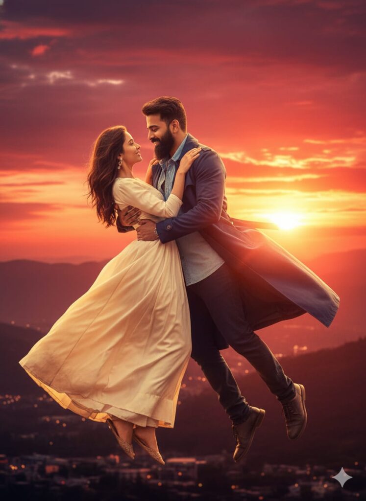 Viral AI Photo Editing Prompts: Create Sky Couple Images 8K Photos in Seconds