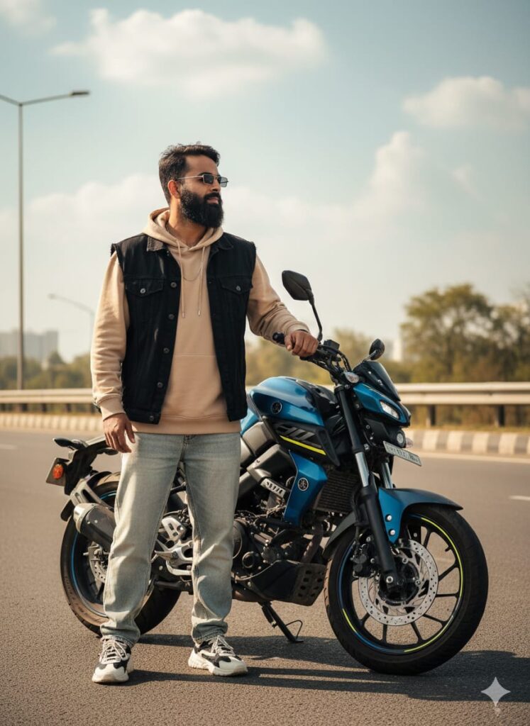 Google Gemini Yamaha MT 15 Ai Photo Editing Prompts, 100% Face Matching