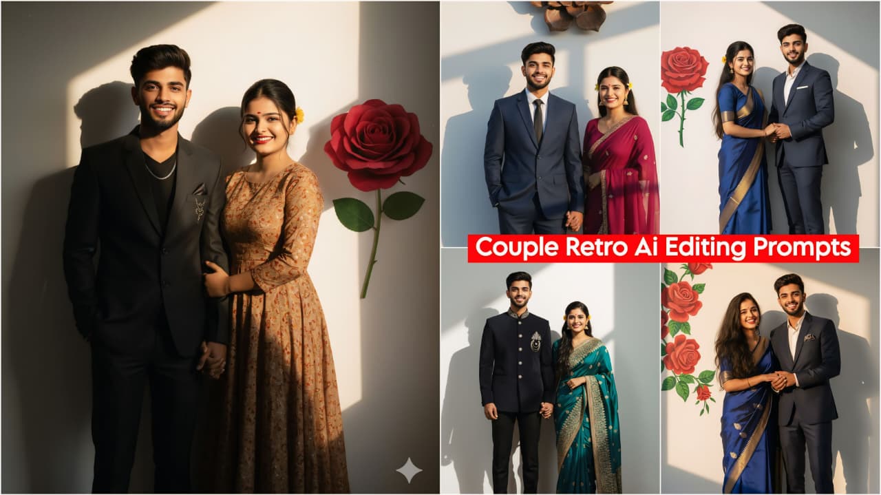 Google Gemini Al Photo Prompt 2025 - Retro Couple Stylish Prompts