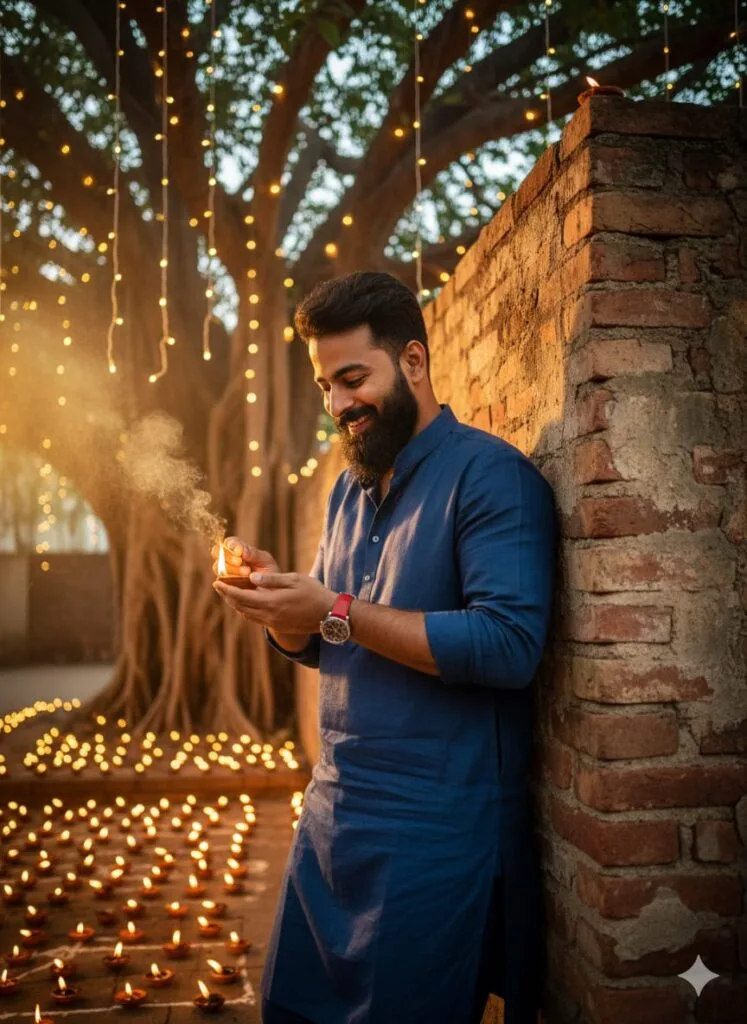 Google Gemini Diwali Ai Photo Editing Prompt 2025 - Retro Boys Diwali Photo Editing