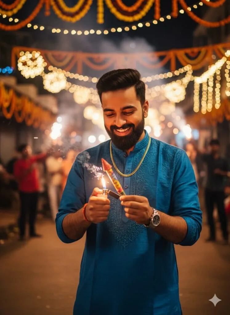 Google Gemini Diwali Ai Photo Editing Prompt 2025 - Retro Boys Diwali Photo Editing