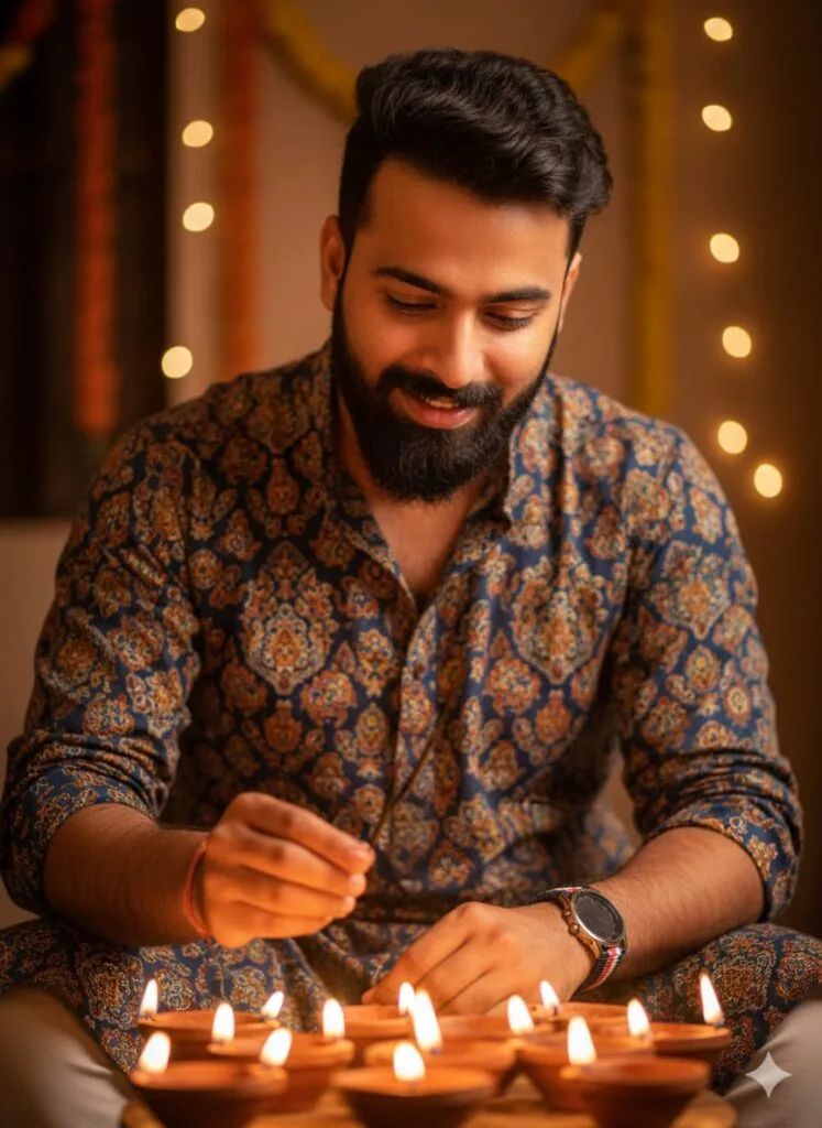 Google Gemini Diwali Ai Photo Editing Prompt 2025 - Retro Boys Diwali Photo Editing