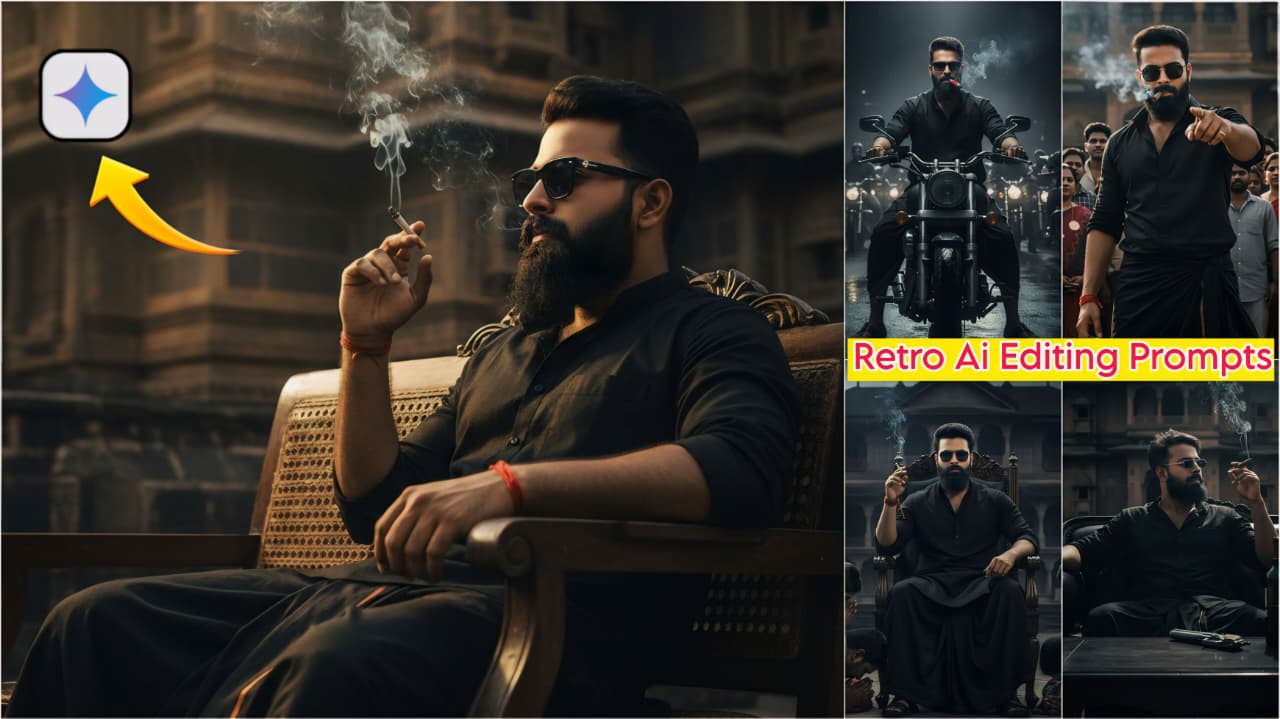 Google Gemini Retro Stylish South Indian Poses Prompts - Ai Photo Editing Prompts