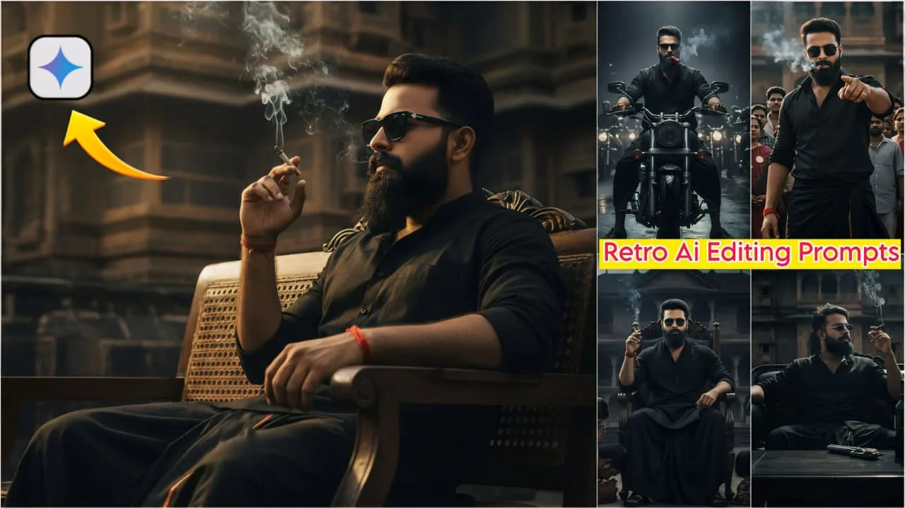 Google Gemini Retro Stylish South Indian Poses Prompts - Ai Photo Editing Prompts