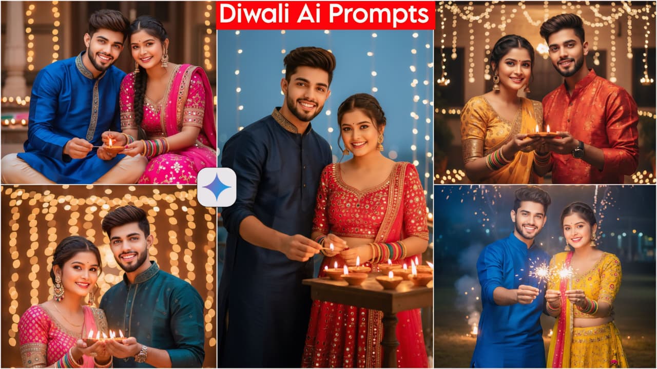Google Gemini Diwali Retro Couple Ai Prompts 2025 - Diwali Photo Editing