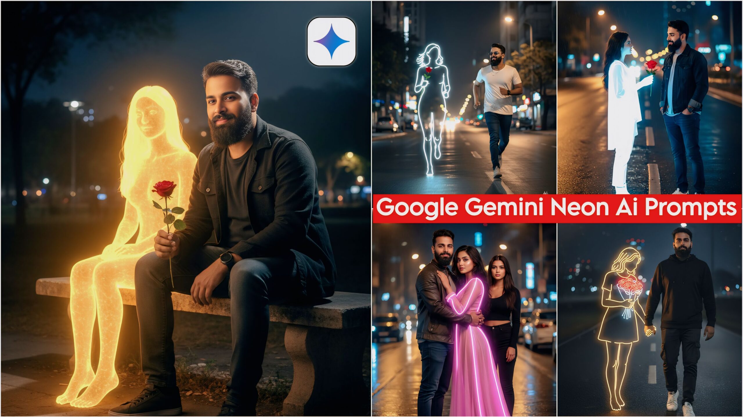 Google Gemini Boy Stylish Neon Ai Photo Editing Prompts 2025