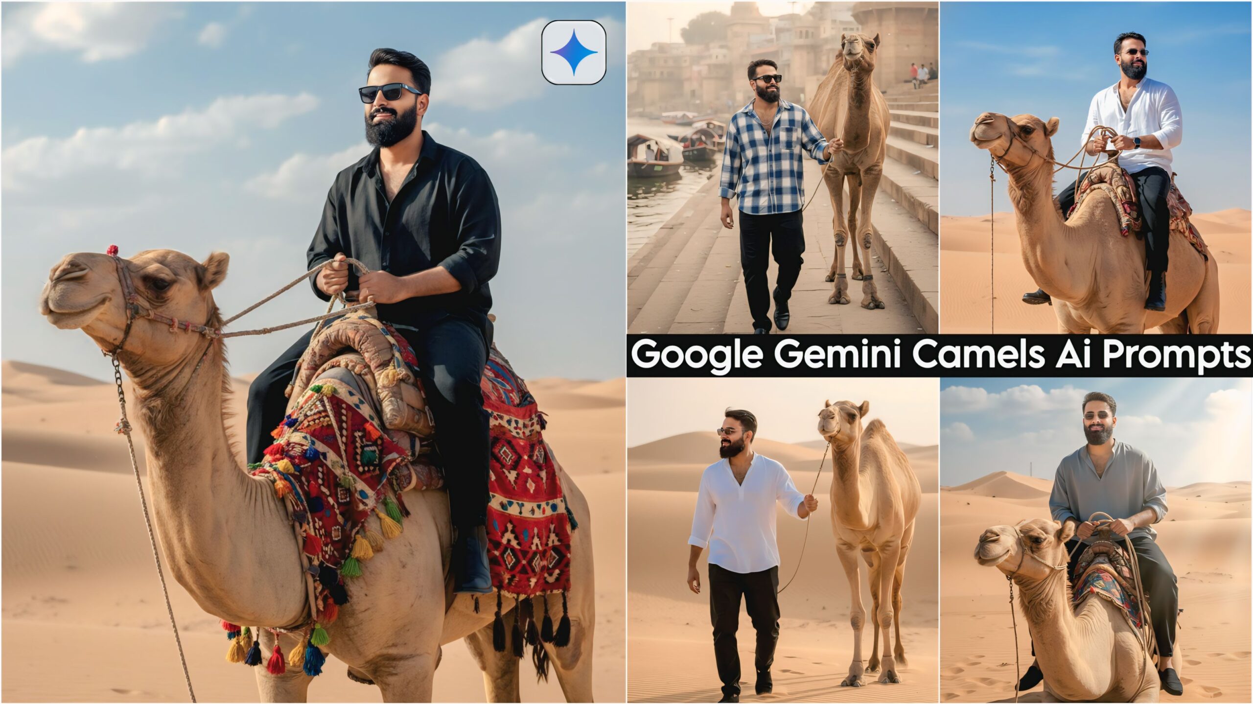 Google Gemini Retro Camels Boys Stylish Ai Prompts 2025