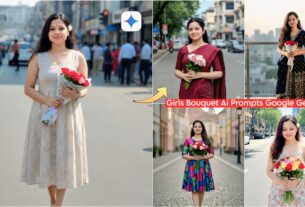 Google Gemini Retro Indian Girls Bouquet Ai Photo Editing Prompts With 100% Real Face