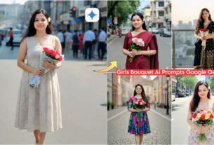 Google Gemini Retro Indian Girls Bouquet Ai Photo Editing Prompts With 100% Real Face