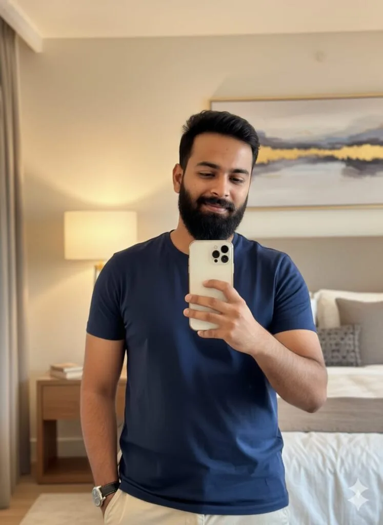Portrait Mirror Selfie Photo Editing Gemini AI Prompts 100% Face Matching