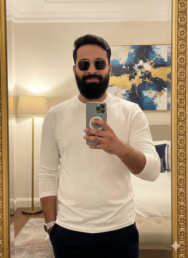 Portrait Mirror Selfie Photo Editing Gemini AI Prompts 100% Face Matching