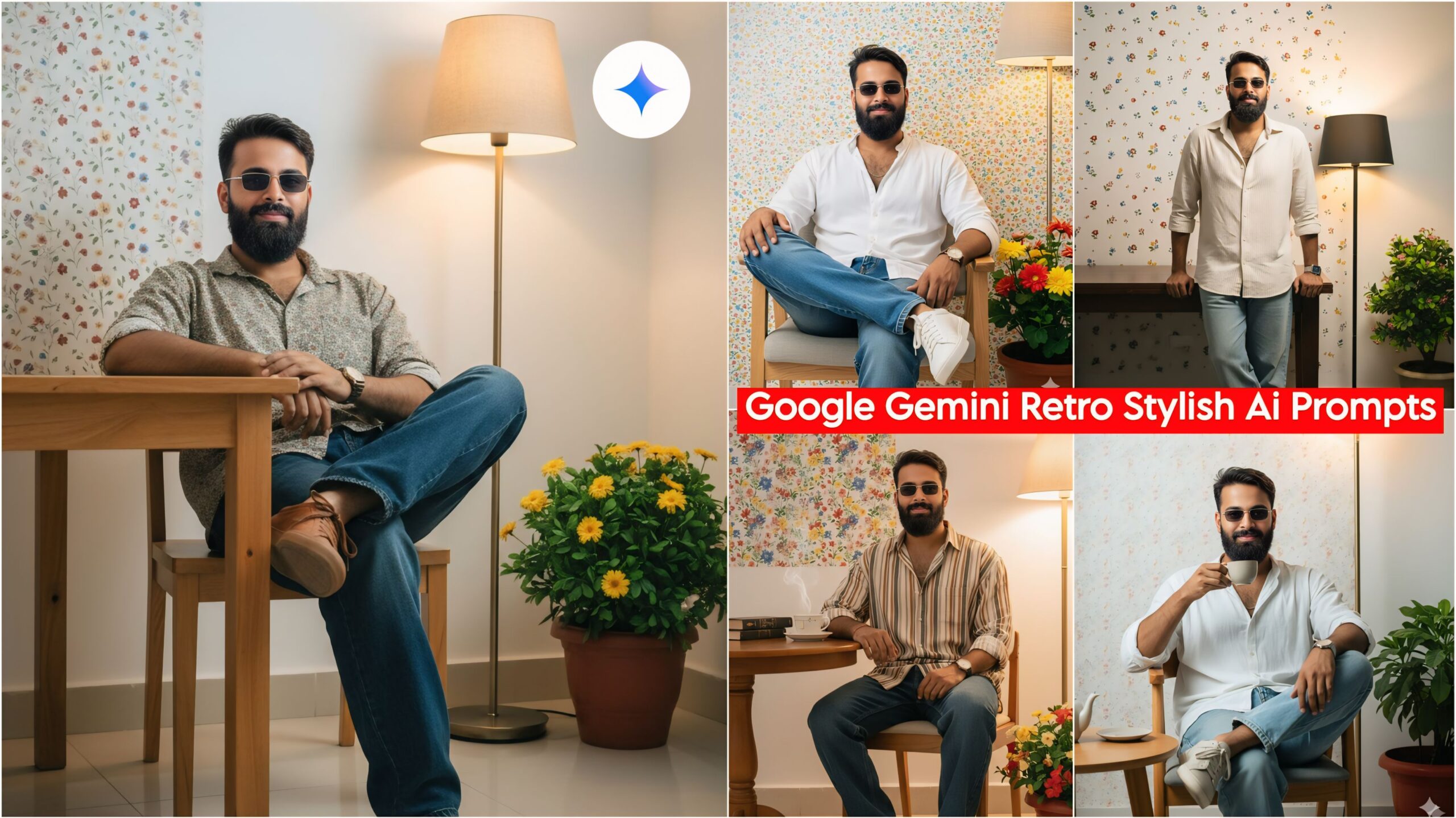 Boys' Retro Style Ai photo editing Prompts, Cinematic & 100% Face Match