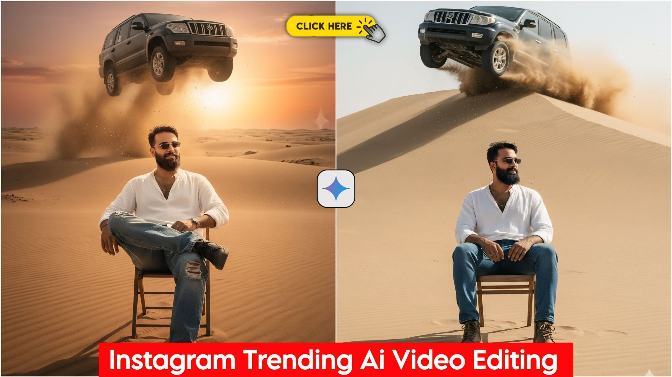 Instagram Trending Car Jumping Ai Video Editing - Google Gemini Ai Prompts