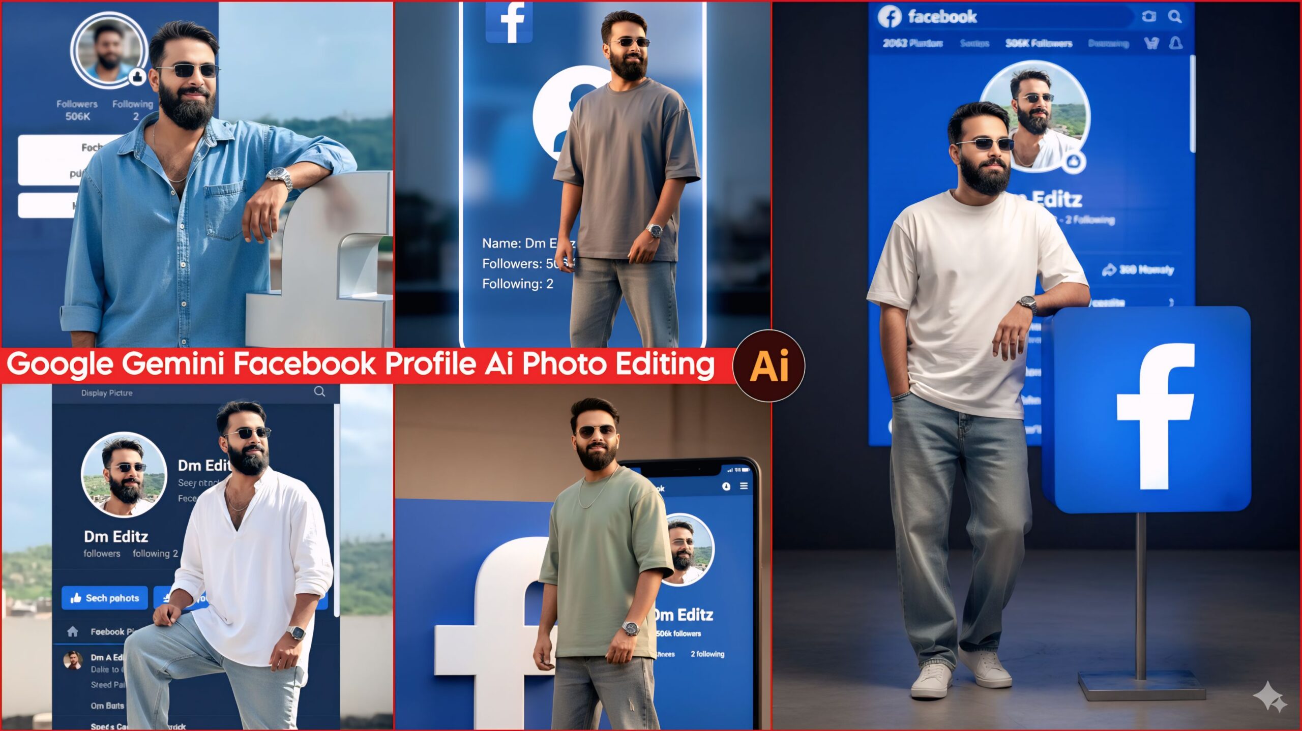 Trending Facebook Profile Ai Photo Editing Prompts,100% Face Match