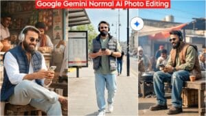 Using Mobile With Headphones Ai Photo Editing Prompts, Gemini 100% Face Match