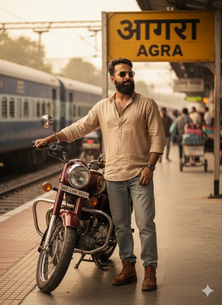 Station Name Stylish Pose Ai Photo Editing Prompts - 100% Face Matching