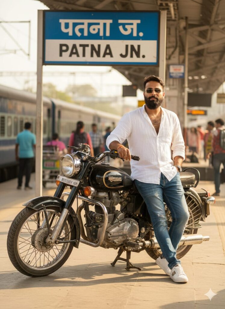 Station Name Stylish Pose Ai Photo Editing Prompts - 100% Face Matching