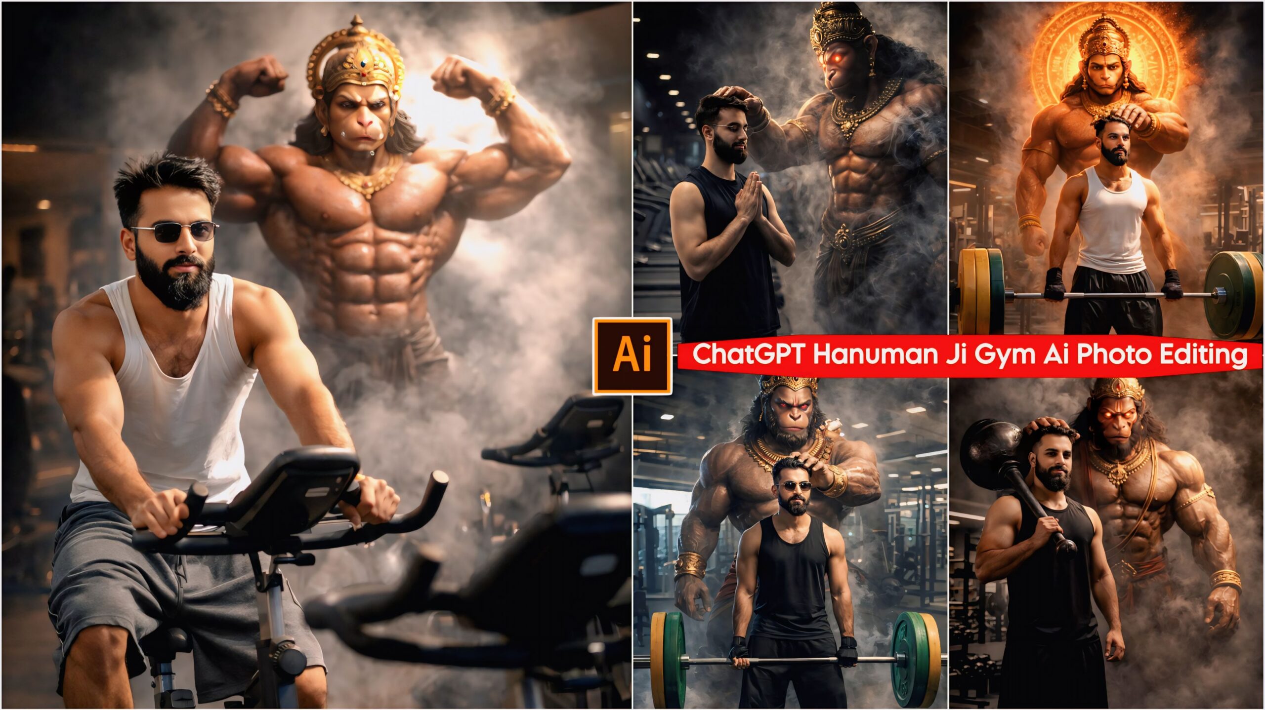 Chatgpt Hanuman Ji Gym AI Photo Editing Prompts