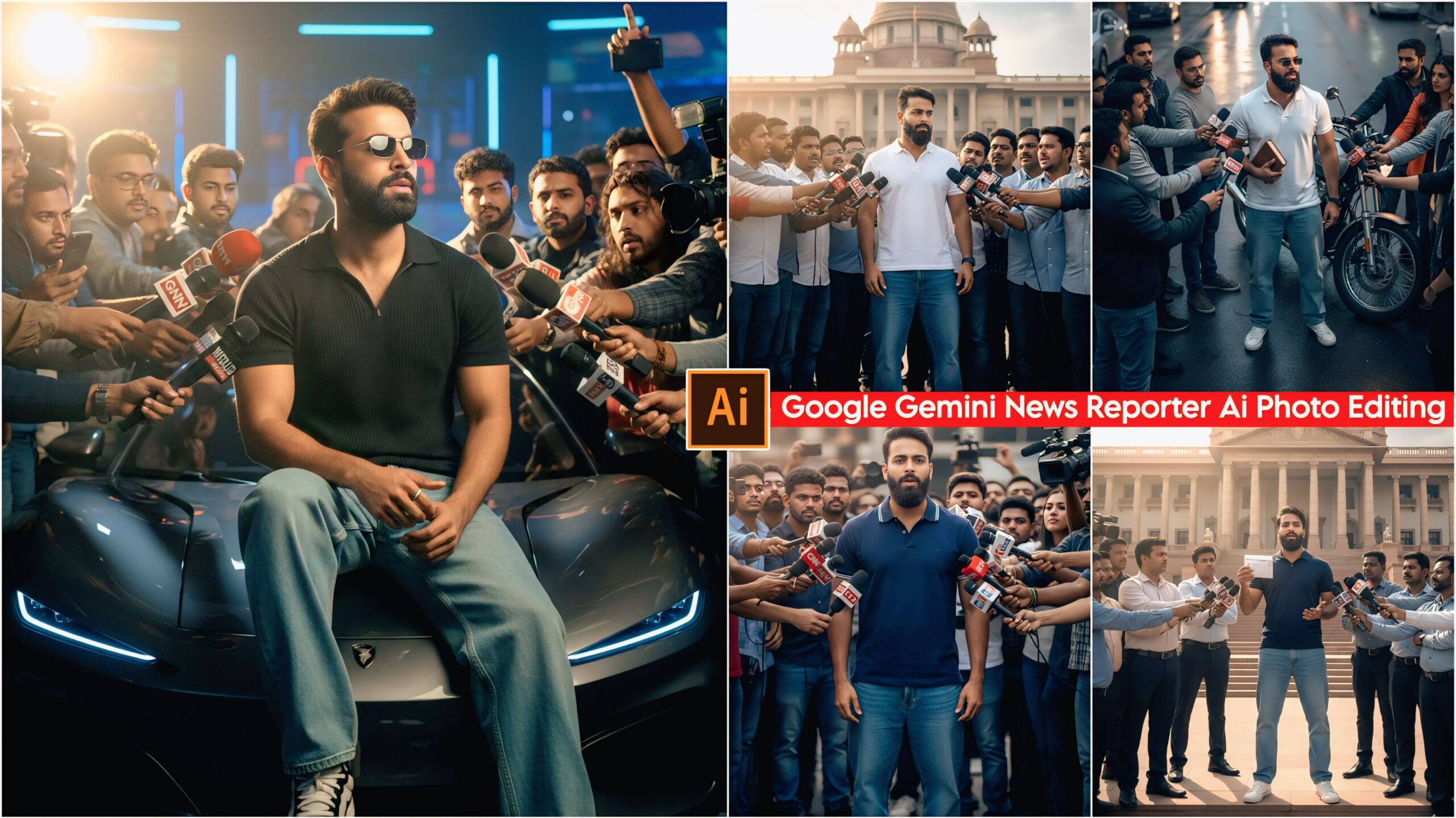 Google Gemini News Reporter Ai Photo Editing Prompts 100% Face Matching