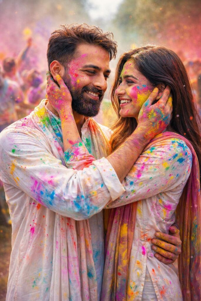 Happy Holi Couple AI Photo Editing ,Top 10 ChatGPT Ai Prompts