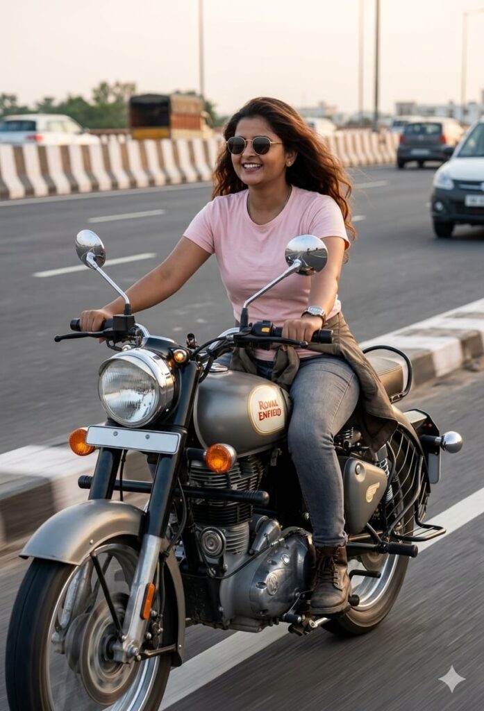 Girls Ai Photo Editing With Royal Enfield Bullet , Top 10 Google Gemini Bullet Ai Prompts