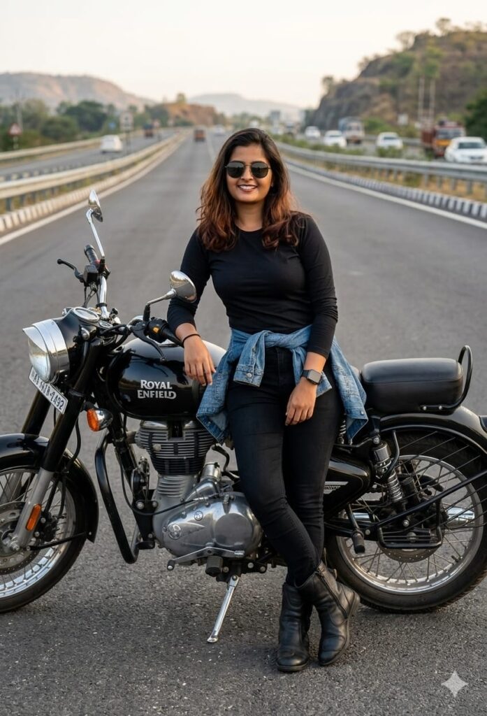 Girls Ai Photo Editing With Royal Enfield Bullet , Top 10 Google Gemini Bullet Ai Prompts
