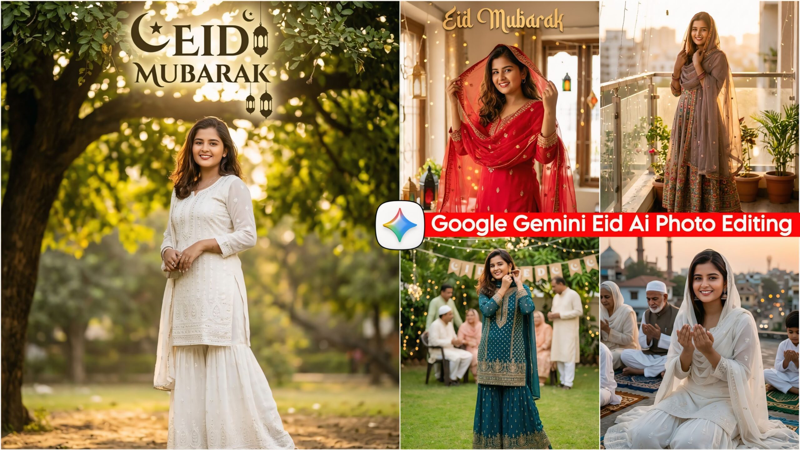 Google Gemini Eid AI Photo Editing Prompts 2026, Eid Mubarak Girls Editing