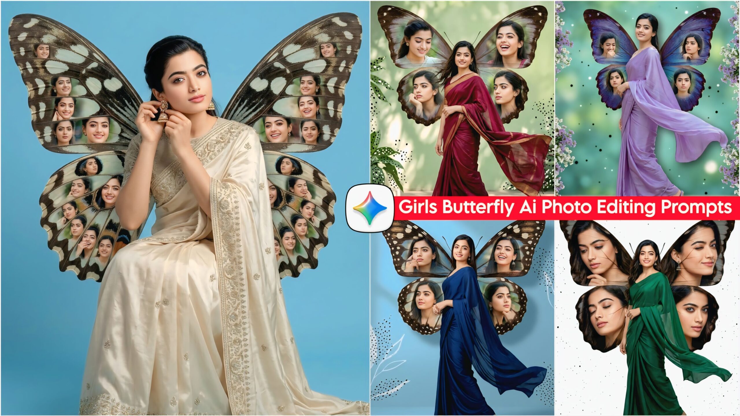 Google Gemini Girls Butterfly Ai Photo Editing Prompts - Butterfly Looks