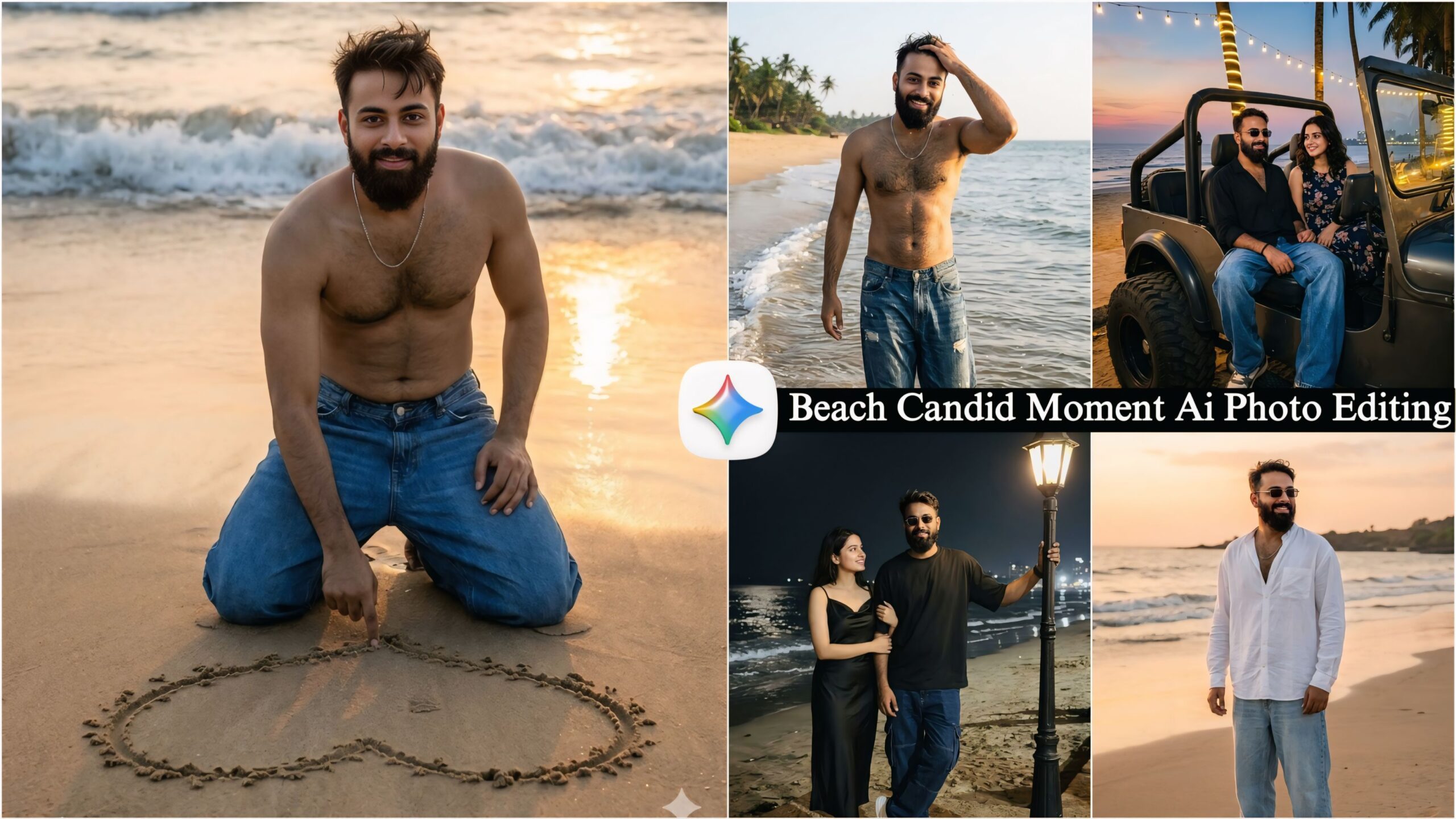 Top 10 Beach Candid Moment Ai Photo Editing Prompts