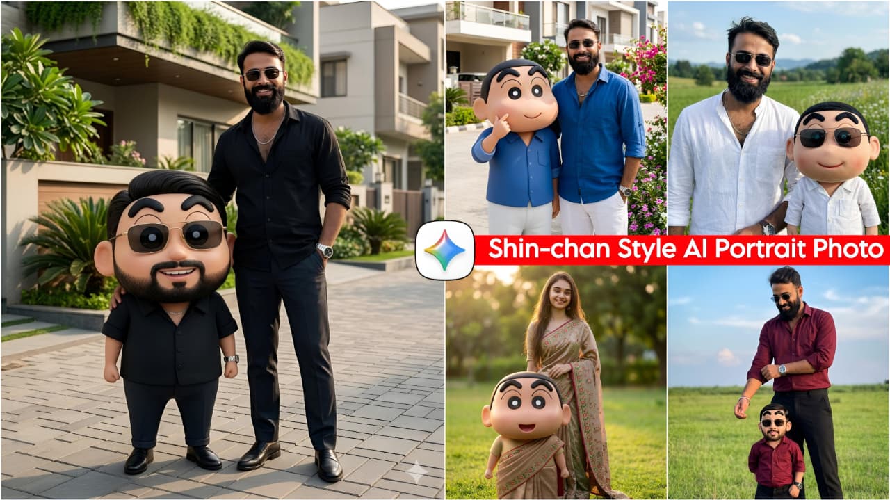 Shin-chan Style AI Portrait Photo Editing