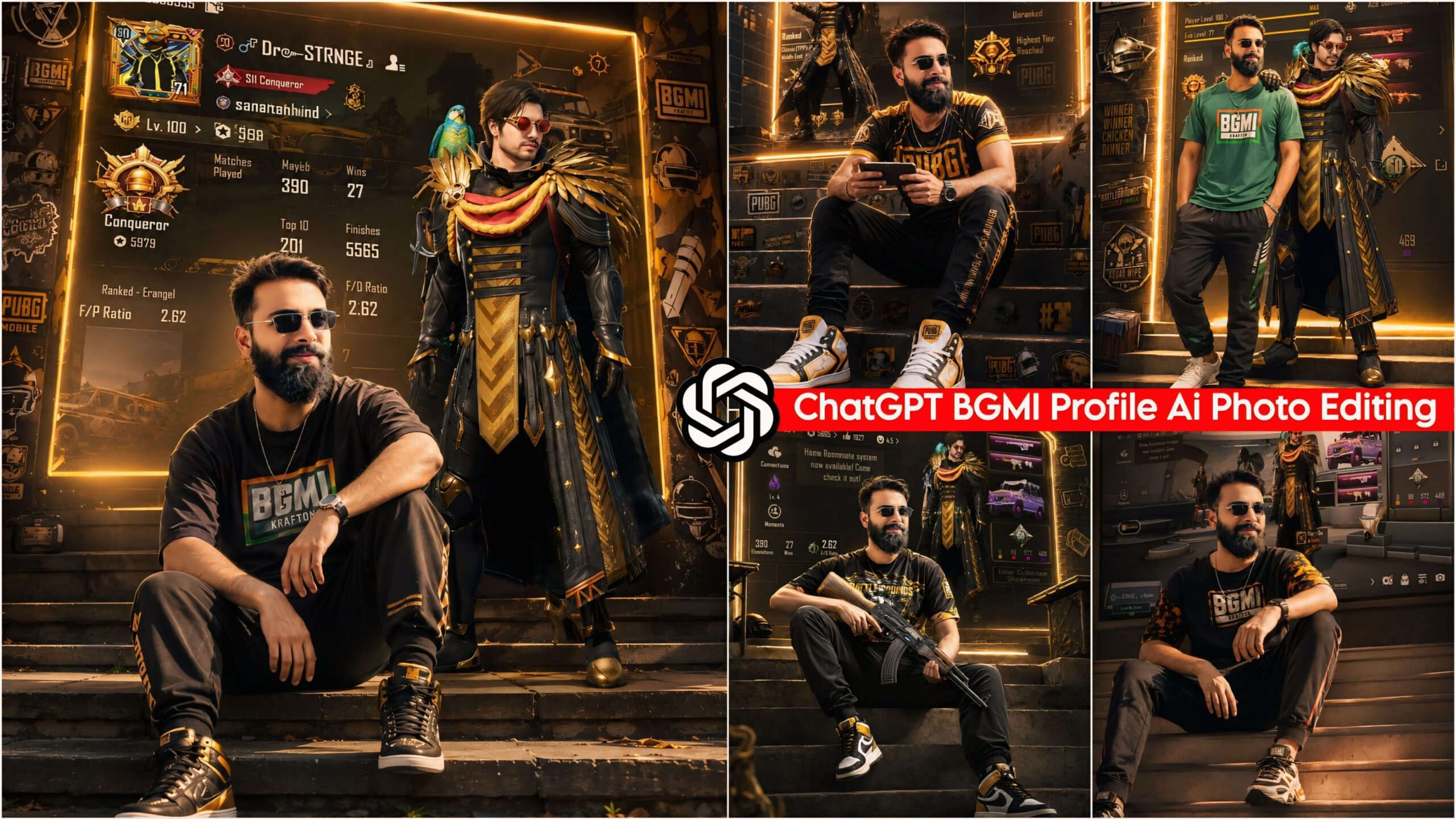 ChatGPT BGMI Profile Ai Photo Editing Prompts - 100% Face Match
