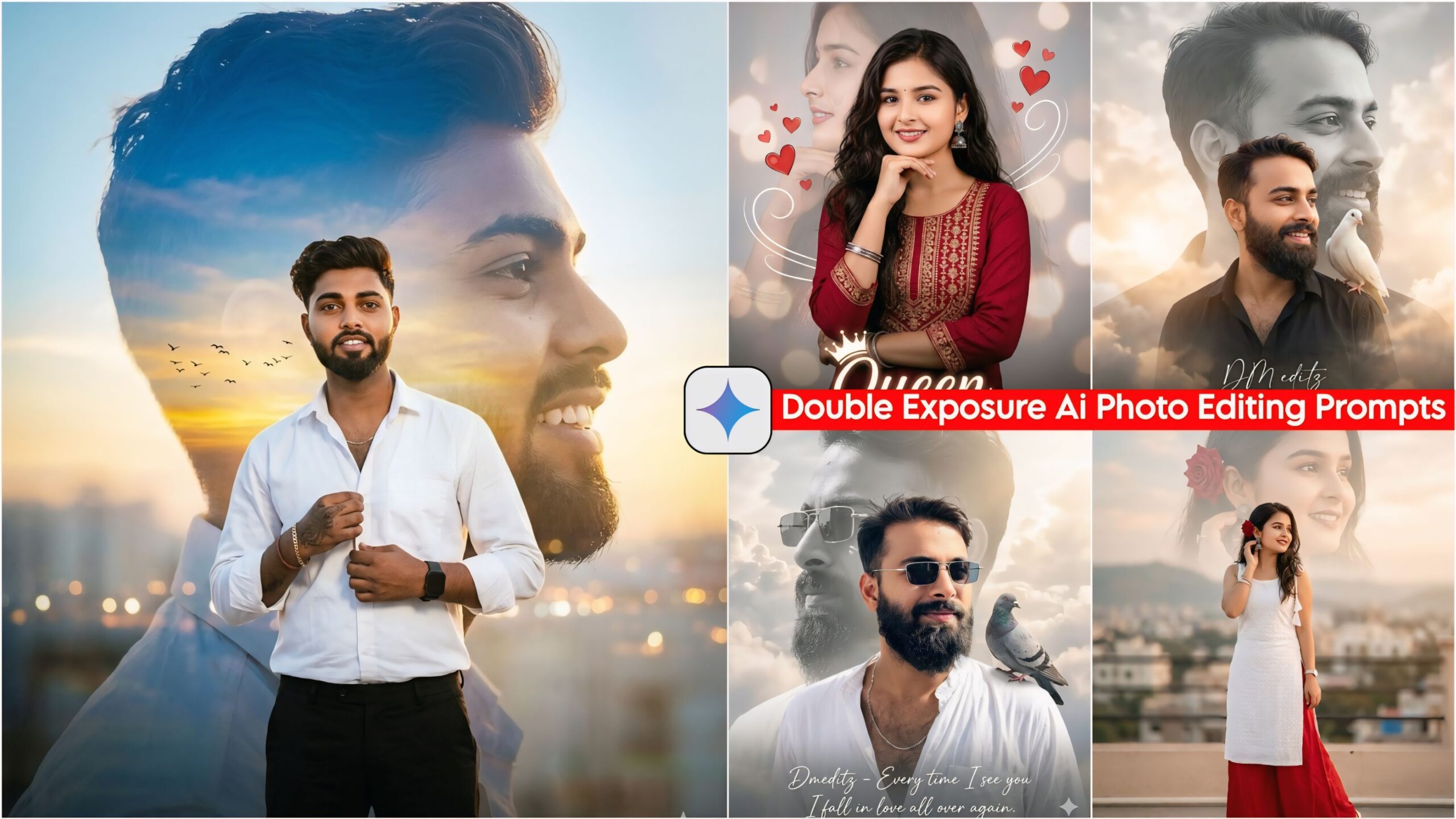 Google Gemini Double Exposure Ai Photo Editing Prompts