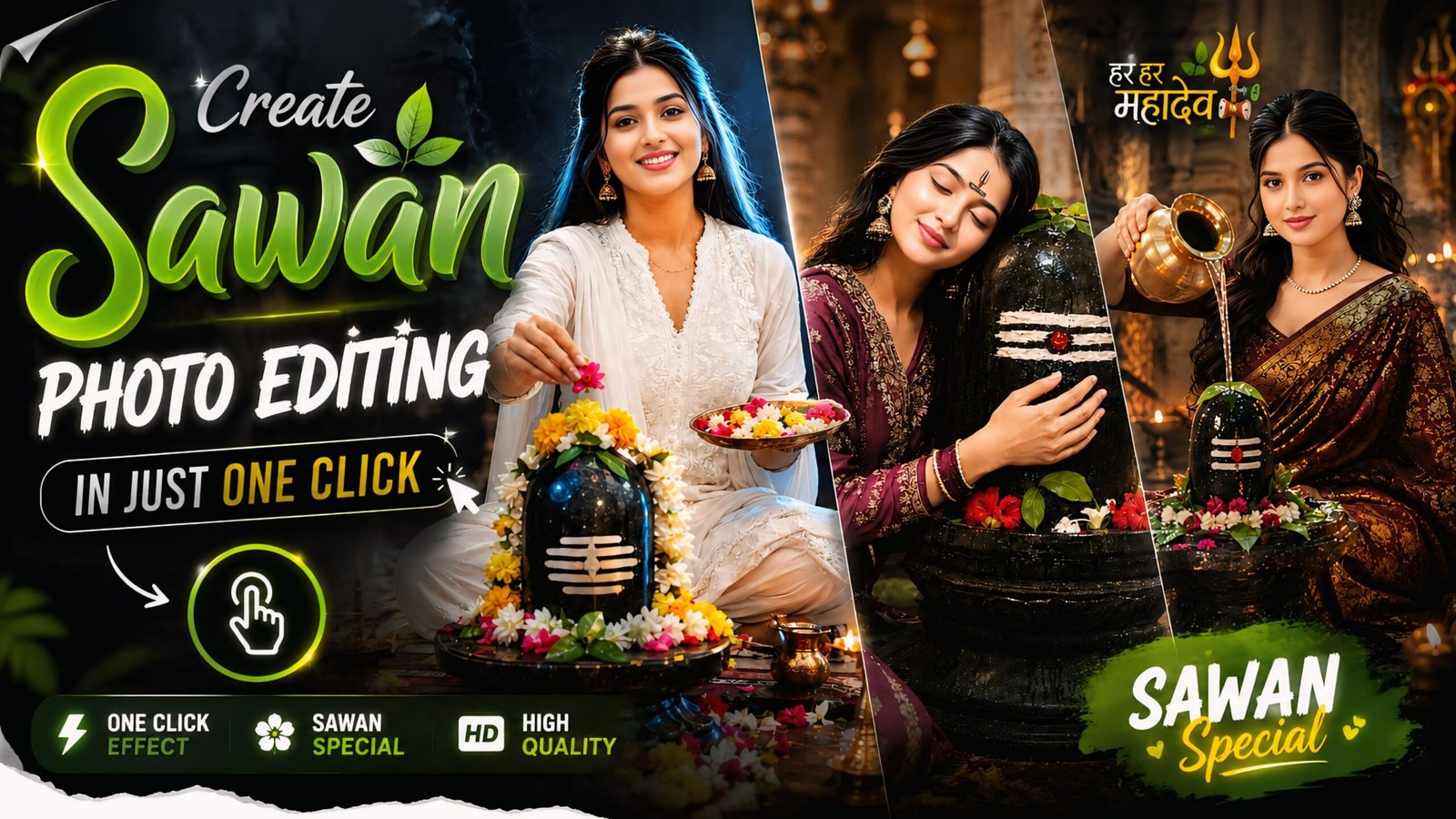 Create Sawan Photo Editing in Just 1 Click
