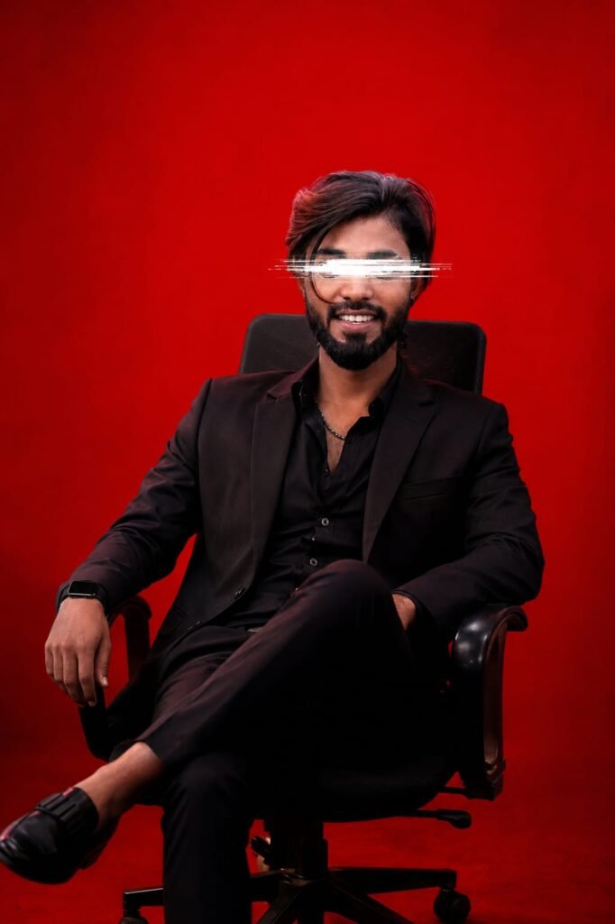 Red Background With Eye Glitch Effect Ai Prompts & CapCut Template 2026