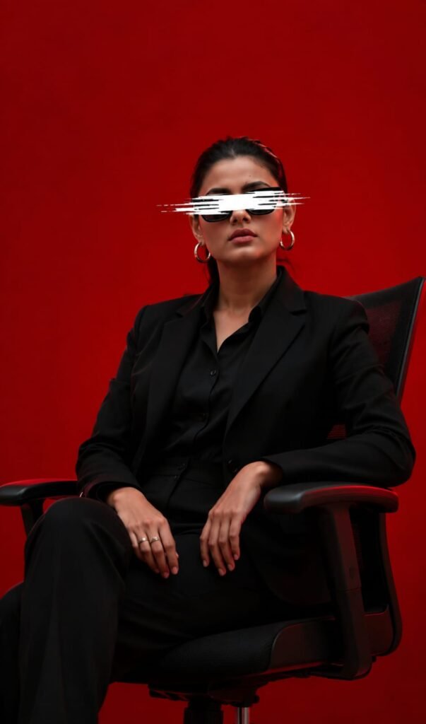 Red Background With Eye Glitch Effect Ai Prompts & CapCut Template 2026