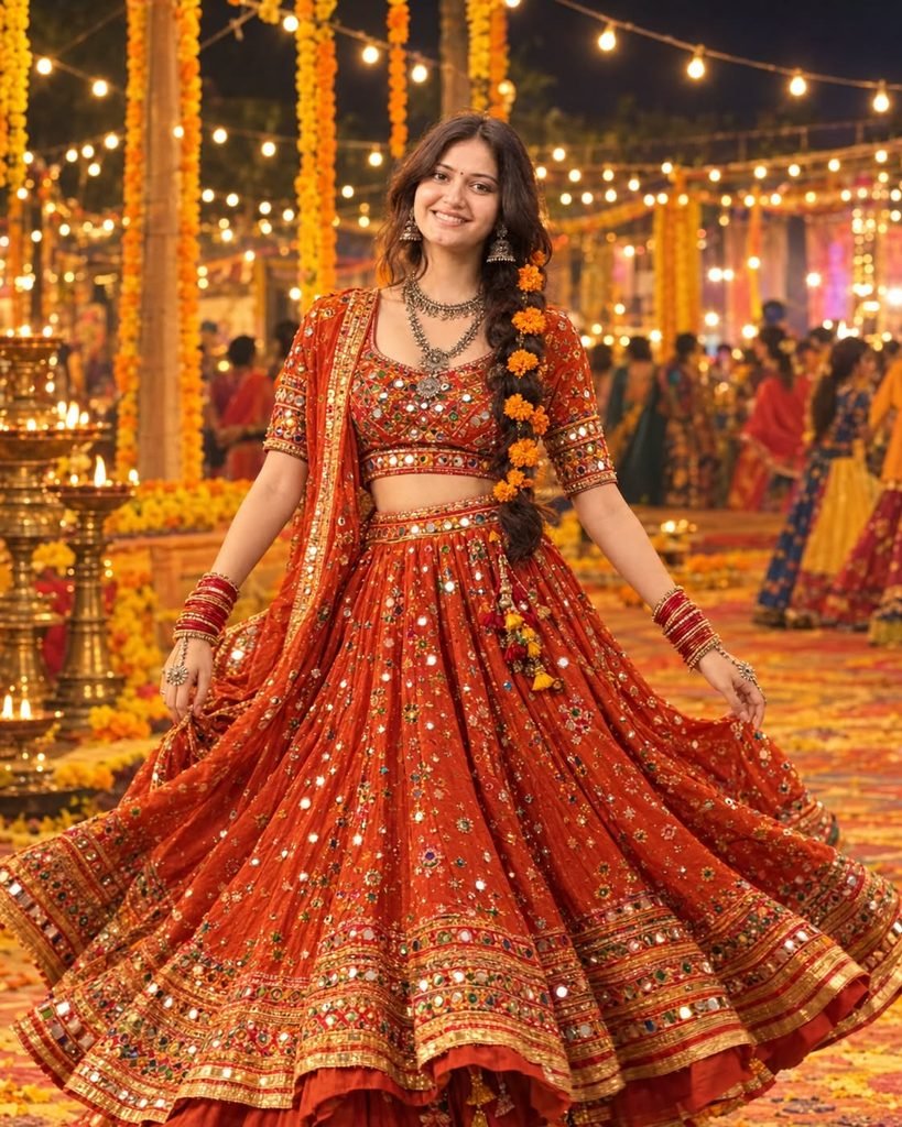 Top 10 Navratri Chaniya Choli Styles: Dandiya Nights Special – AI Photo Editing Prompts