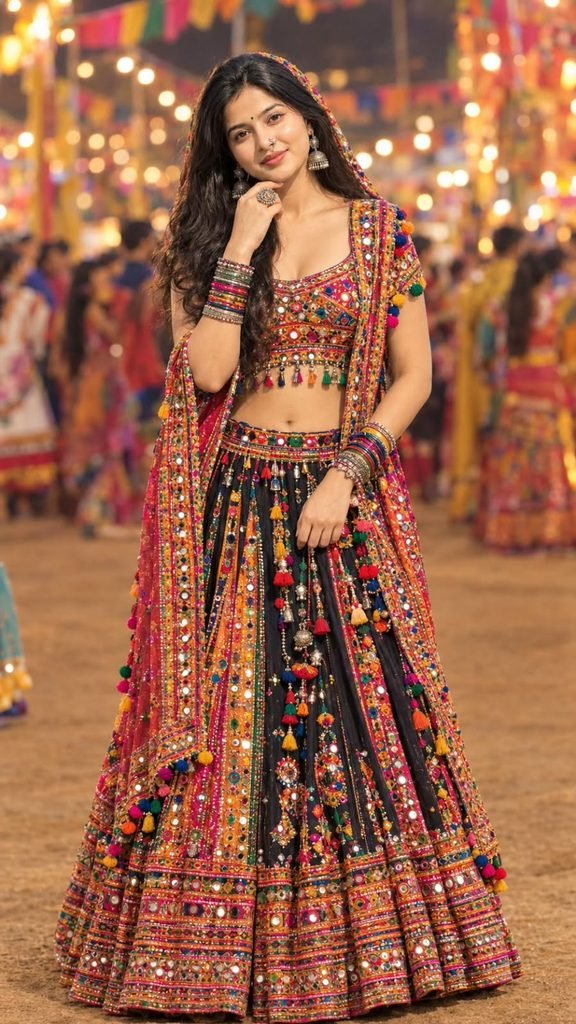 Top 10 Navratri Chaniya Choli Styles: Dandiya Nights Special – AI Photo Editing Prompts